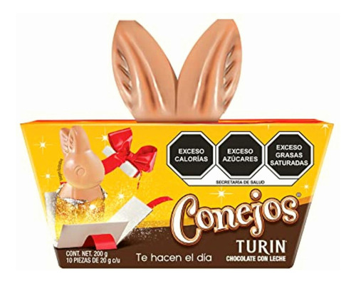 Chocolate Turín Conejos 10 Piezas, 200g 20g C/u