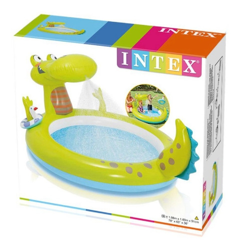 Imagen 5 de 7 de Pileta Inflable Intex Lagarto Spray 198x160x91cm 57431 Cuota