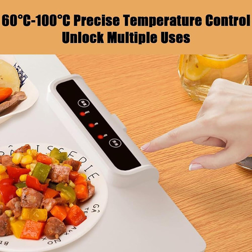 Bandeja Calentamiento Eléctrico Plegable Silicona Alimentos