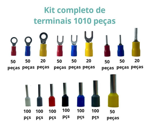 Kit Conectores Ilhos Tubolar,olhal, Forquilha, Pino 1010 Pçs