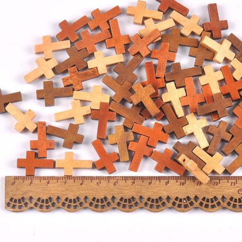 50x Colgantes De Cruz De Madera, Colgantes Espaciadores De