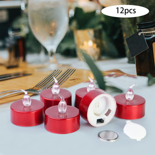 * 1 12 Piezas Pequeñas Velas De Té Led Lámpara Cálido