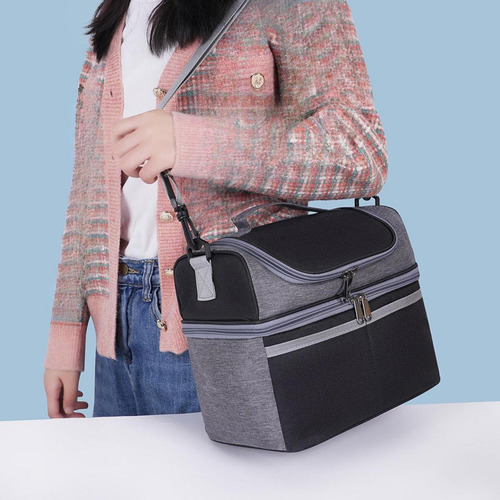 Bolso De Lonchera Aislada Comida Bento Bolso Doble Capa