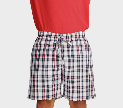 Pijama Corto Algodón Mota Talla S Color Rojo Mt30189