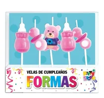 Comprar Velas Cumpleaños 1 Año Primer Añito Nena X 5 Unidades  Torta