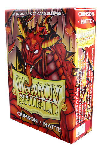 Mangas Dragon Shield Matte 60 Yugioh de color rojo carmesí