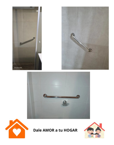 Agarradera Baño Acero Inoxidable 30 Cm!!! Rexx!!! Gris
