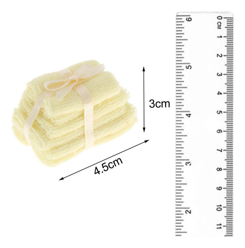 Toalla De Baño En Miniatura Para Casa De Muñecas Amarillo