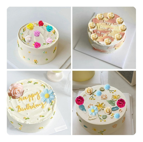 4pcs Molde Silicona Unicornio Flor Margarita Fondant Resina