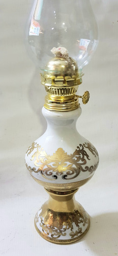 Lámpara De Aceite Porcelana Retro,44 Cm.colección,usable (Usado)