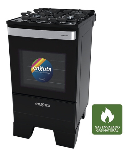 Cocina Enxuta A Gas 4h Grill Mesada Negra