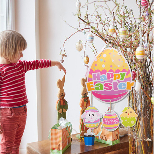 Decoración De Pascua Con Diseño De Conejo Para Colgar En La
