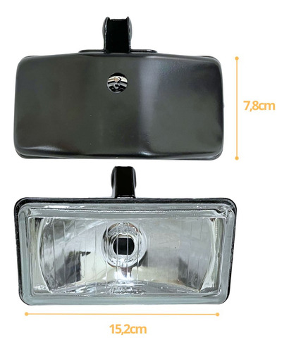 Par Farol Auxiliar Milha Retangular Universal H3 152x178mm