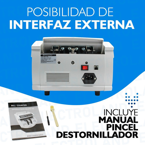 Imagen 5 de 10 de Contadora Billetes Máquina Detector Falsos