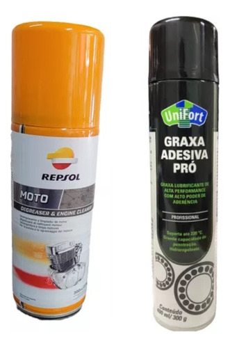 Repsol Degreaser & Engine Cleaner +  Unifort Graxa Adesiva