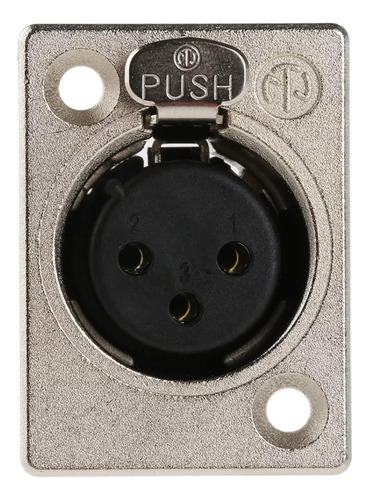 Plug Conector Xlr Canon Femea Painel 3 Pinos Nc3fp-1 Neutrik