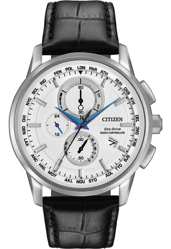 Citizen Radio Controlled Chrono At8110-02a ...... Dcmstore Color de la correa Negro Color del bisel Plateado Color del fondo Blanco