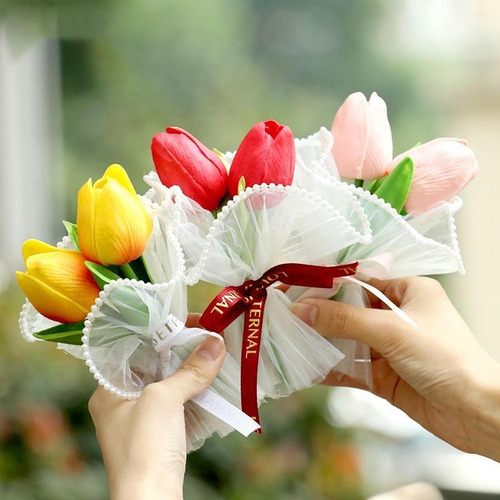 Mini Bouquet Flor Artificial Decoraciones De Flores Amarillo