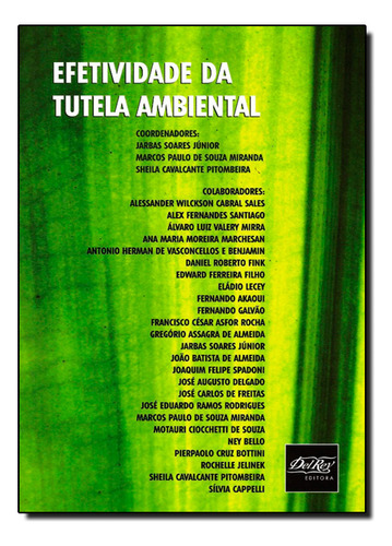 Efetividade Da Tutela Ambiental, De Jarbas  Soares Júnior. Editorial Del Rey, Tapa Dura En Português