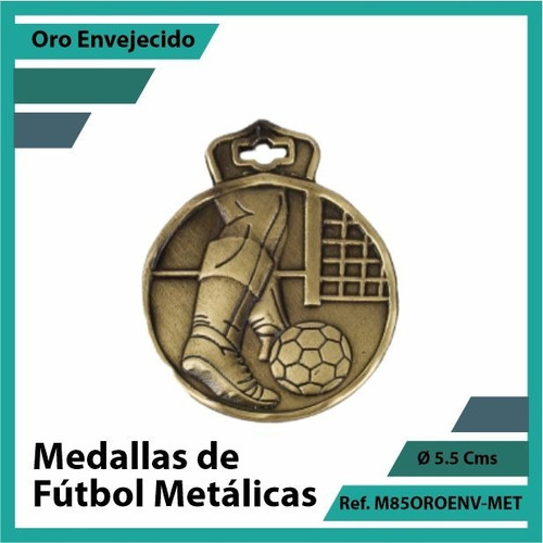 Medallas En Bogota De Futbol Oro Metalica M85oro