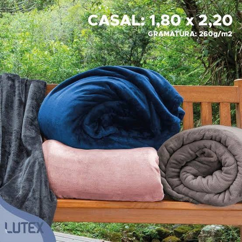 Kit 2 Cobertor Casal Corttex Turim Soft Macio Toque De Seda Liso Azul