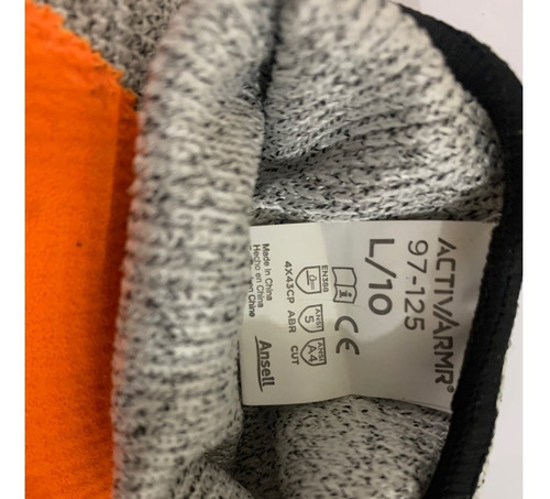 Guantes De Impacto Ansell Activarmr Mod 97-125 Color Naranja