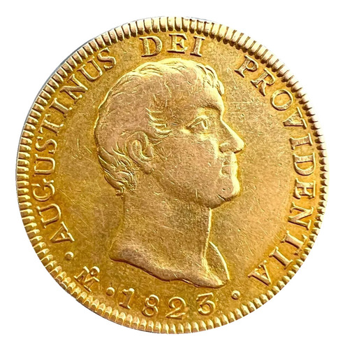 Moneda Original De Oro 8 Escudos Agustin De Iturbide 1823