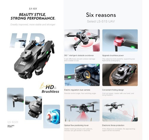 Mini Drone Profissional Com Câmera, Motor Brushless