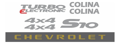 Kit Adesivos Compatível S10 Colina 4x4 Turbo Resinados R767 Cor Grafite