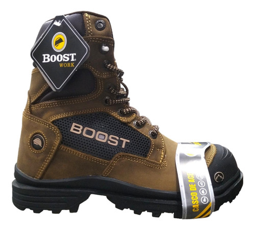 Botas Boost Alta Tactica/industrial Casco Acero Piel 433