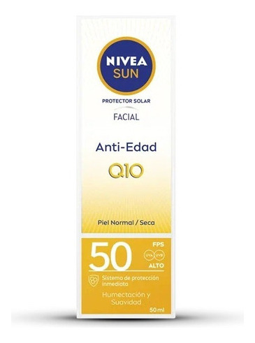 Protector Solar Facial Nivea Sun Anti Edad Q10 Fps50+ 50 Ml