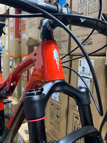 Bicicleta Carbon Elite Fs Slx 12v Canote Retrátil 2021 Caloi Cor Vermelho Tamanho do quadro P