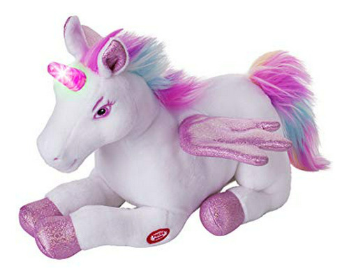 Dazmers Unicornio De Peluche Con Alas Batientes - Juguete Mu