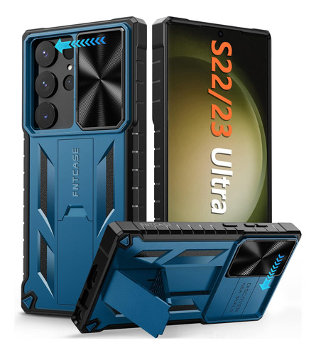 Funda Fntcase Shockproof Para Galaxy S23 Ultra Azul