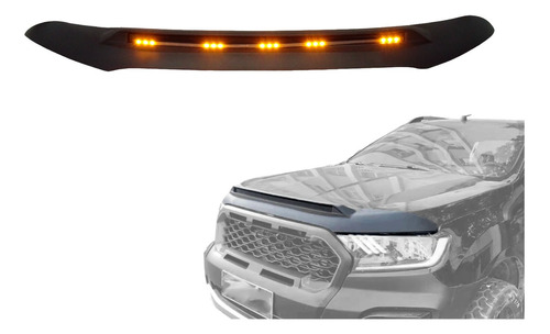 Deflector De Capot Negro Con Led Ford Ranger 2016-2022