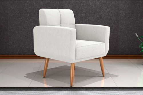 Poltrona Cadeira Decorativa Escritório Havana Matrix Bege