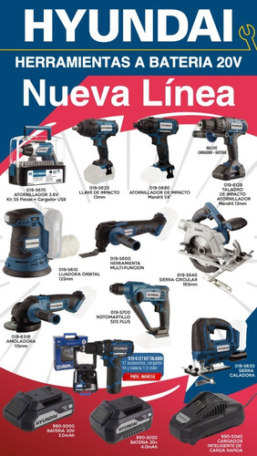 Kit Hyundai Bateria 20v 2,0ah + Cargador Linea Nueva 2020