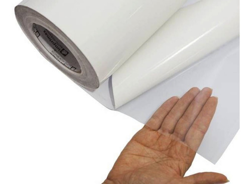 Imagem 5 de 5 de Rolo Adesivo Vinil Branco Jato Tinta 0,21x20m Com Laminação