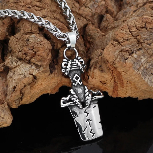 Collar Vikingo Espada Hofund De Heimdall Protector Bifrost