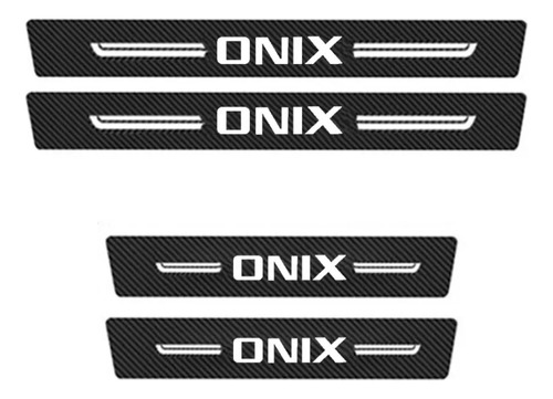 4 Stickers Protección Para Estribos Chevrolet Onix Carbono