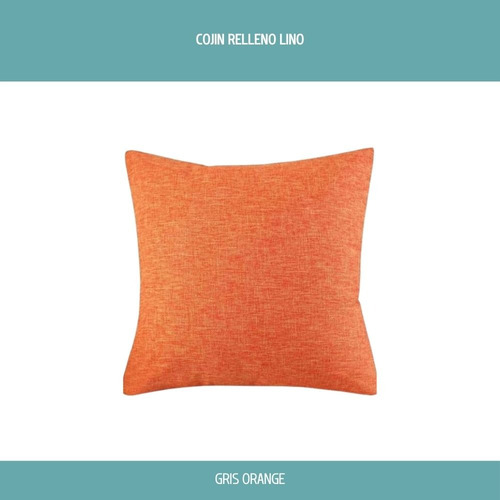 1 Cojin De Lino Varios Colores Decoracion Orange Lino