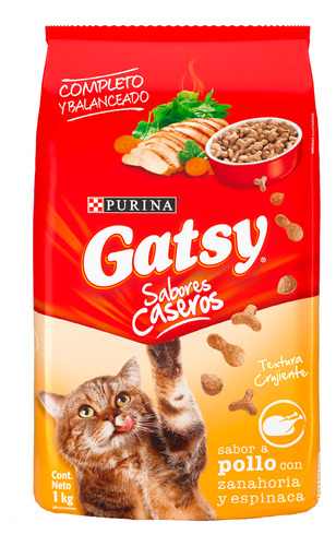 Comida Para Gatos Gatsy Purina Pollo Zanahoria Espinaca 1kg