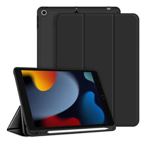 Funda Smart Case Para iPad 10.2 8gen A2270 A2429 Negro