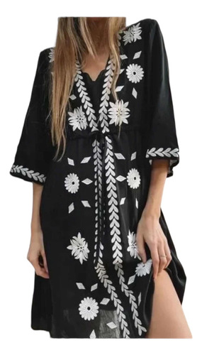 Vestido Blusa  Tunica Hindu Importada Bordada Zozulka