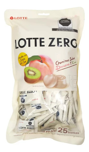 Lotte Zero Gomitas Durazno Y Kiwi 350gr