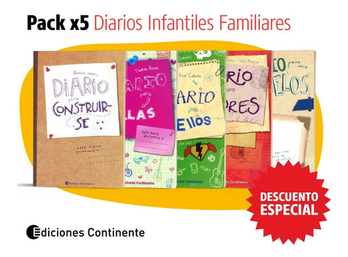 Pack Oferta 5 Libros Diarios Infantiles Familiares Destroza