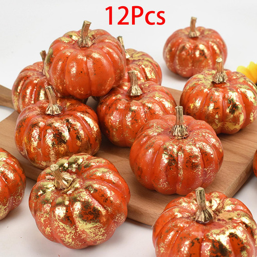 12x Calabaza De Simulación Mini Calabazas Artificiales Para