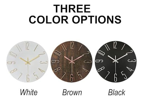 Reloj De Pared De 12 Pulgadas, Silencioso Sin Tictac, Funcio