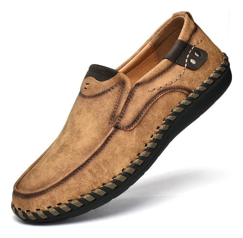 Hombre Mocasines Zapatos Casual Cuero Calzado Marron 4432