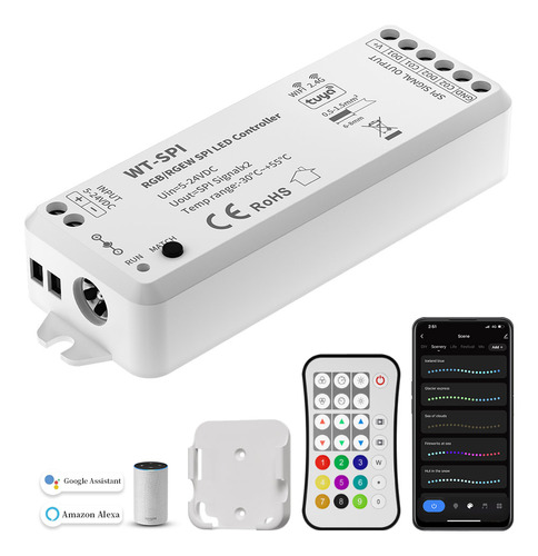 Controlador Led Tuya Wifi Ws2811 Ws2812b Ws2815 Rgbic De 2.4